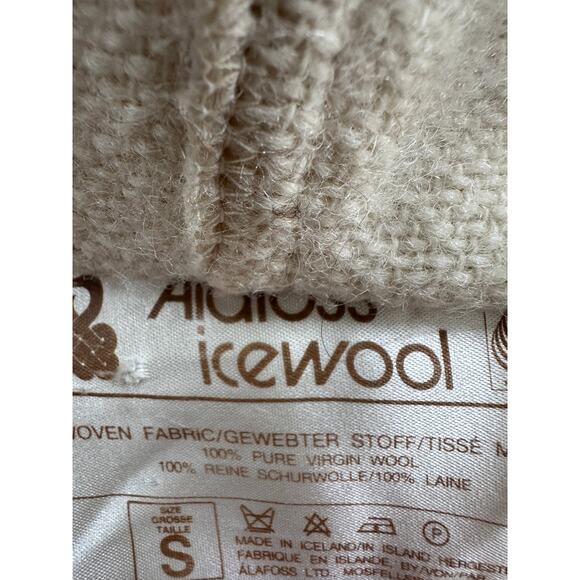 Alafoss Icewool S Ivory 100% Pure Virgin Wool Long Cardigan Sweater Coat - Picture 4 of 16